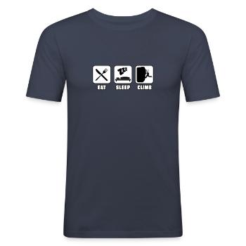 MANGER, DORMIR, GRIMPER - T-shirt près du corps Homme - bleu marine - Devant - Nik (191cm)
