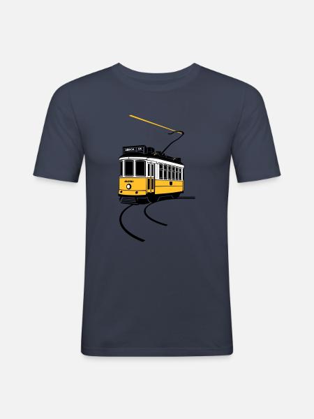 Electrico de Lisboa - Männer Slim Fit T-Shirt - Navy