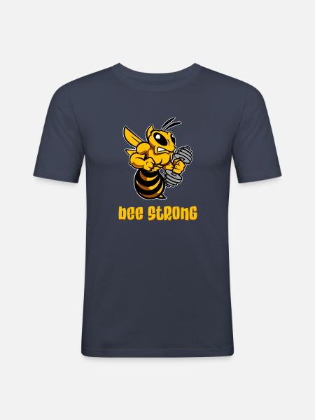 Bee strong - Men's Slim Fit T-Shirt - navy