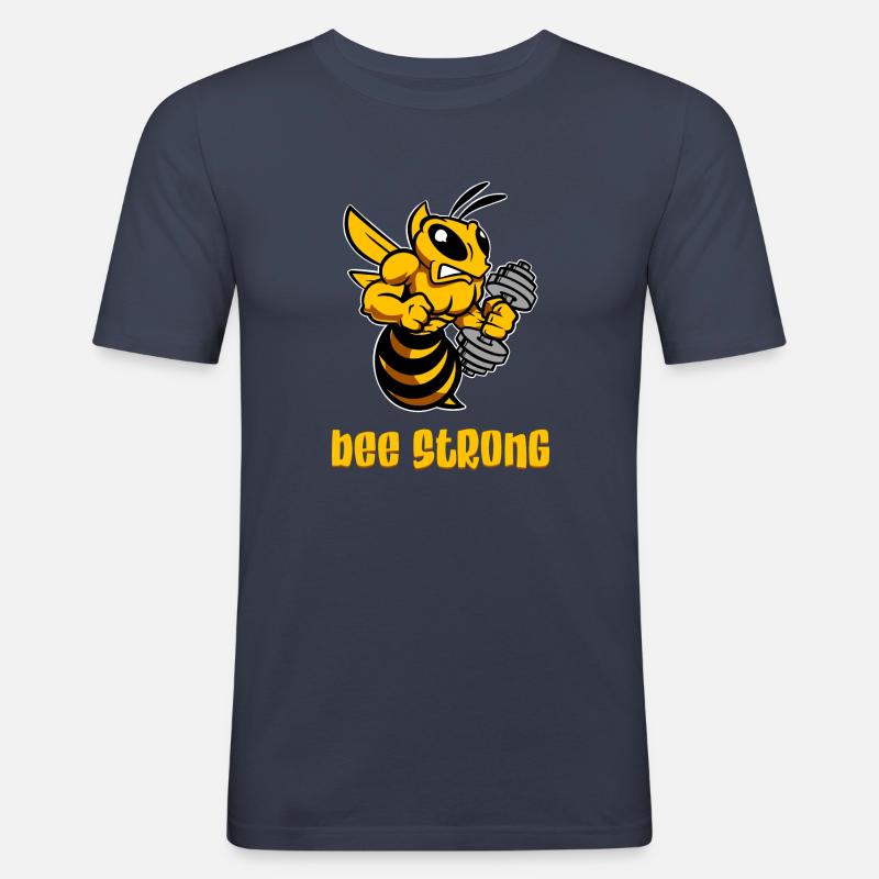 Bee strong - Männer Slim Fit T-Shirt - Navy