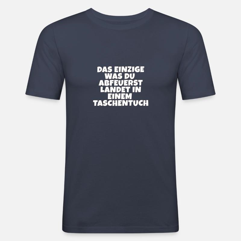 Taschentuch? Witzige Geschenkidee, Scherzkeks - Männer Slim Fit T-Shirt - Navy