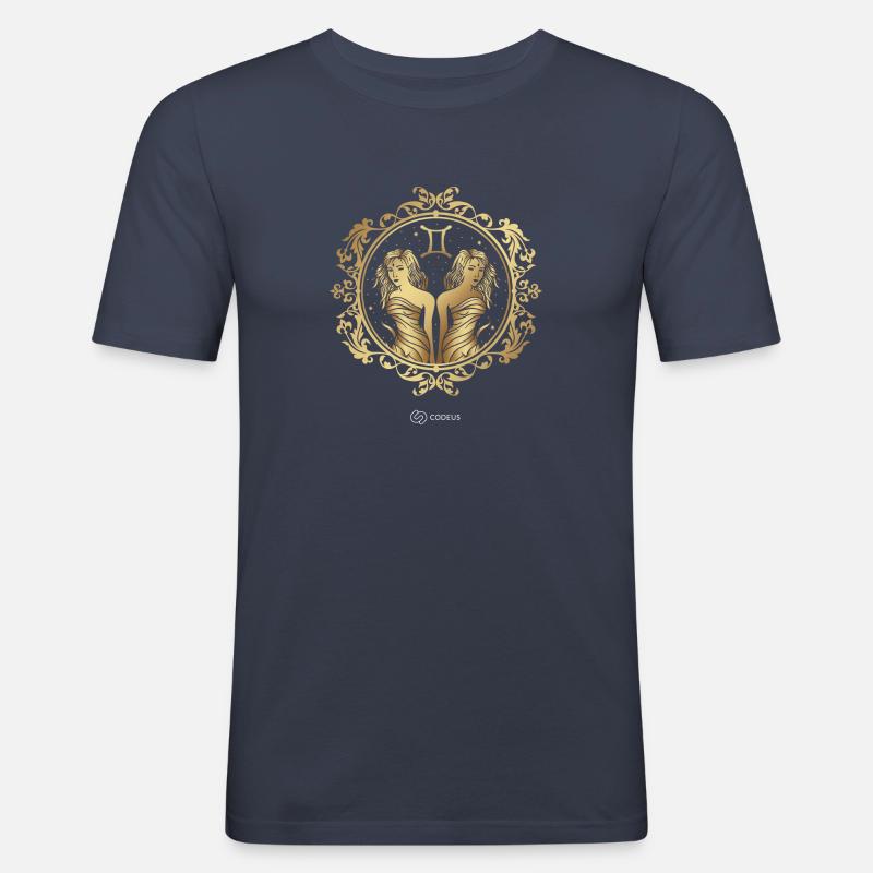 Zwillinge - Männer Slim Fit T-Shirt - Navy