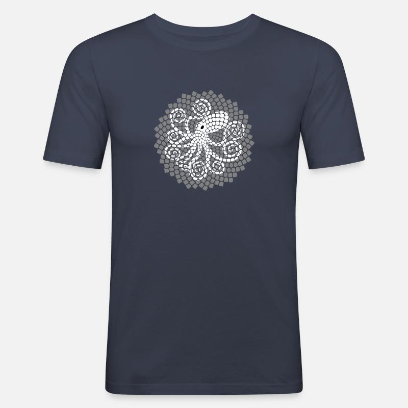 Fibonacci Squid - Männer Slim Fit T-Shirt - Navy