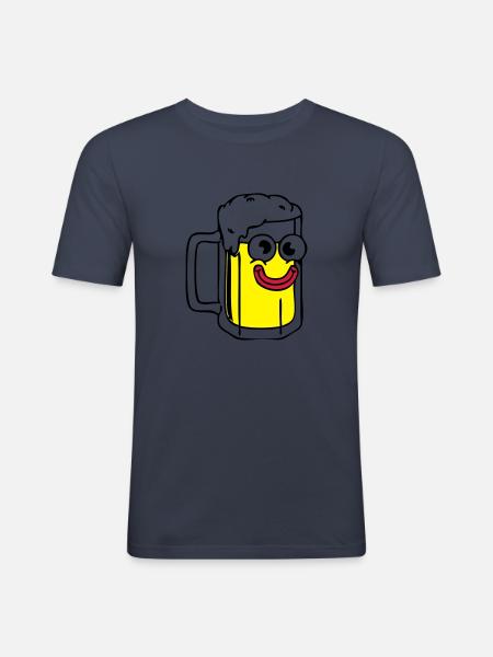 Bier - Männer Slim Fit T-Shirt - Navy