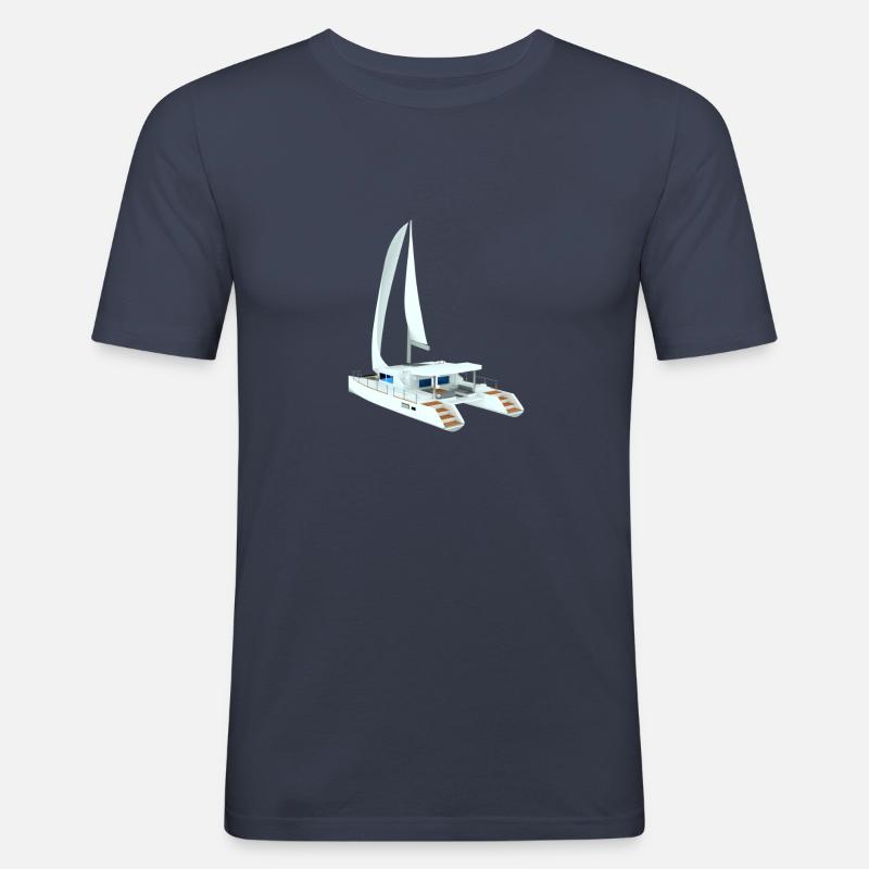 Lagoon 450 Back - Männer Slim Fit T-Shirt - Navy