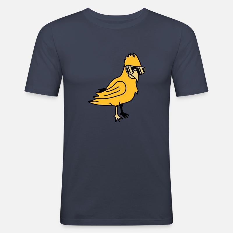 Cool Parrot Bird - Männer Slim Fit T-Shirt - Navy