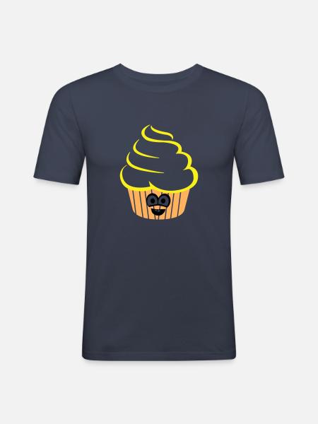 Cupcake Funny - Men's Slim Fit T-Shirt - navy