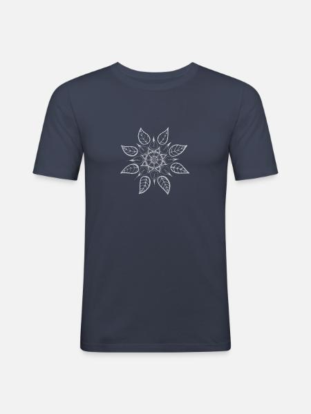 Mandala 28119 white - Men's Slim Fit T-Shirt - navy