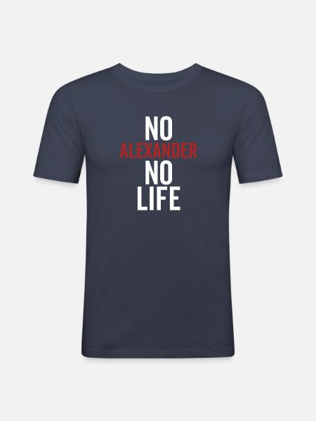No Alexander No Life - Men's Slim Fit T-Shirt - navy