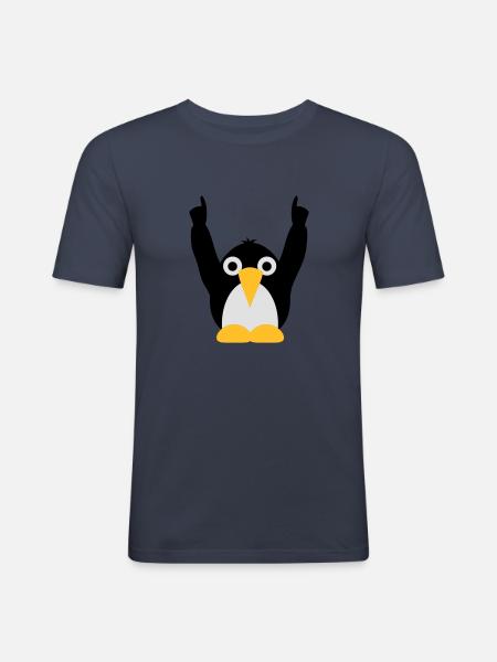 party_pinguine_f3 - Men's Slim Fit T-Shirt - navy