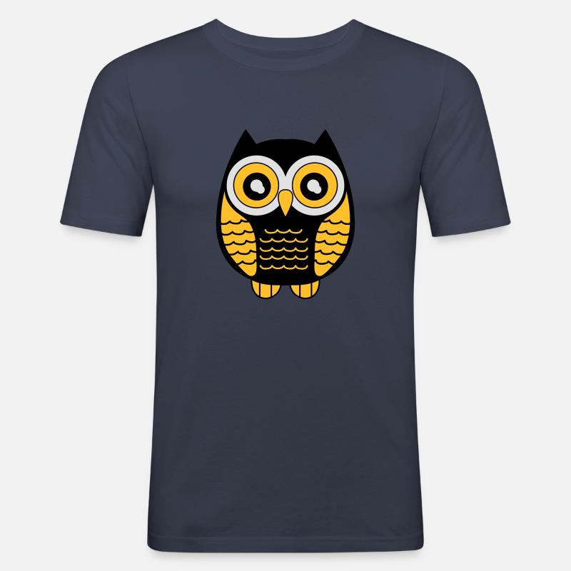 eule_02 - Männer Slim Fit T-Shirt - Navy