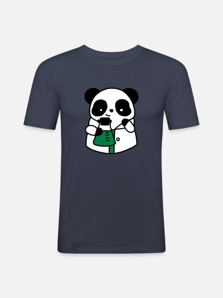 Panda chemical scientist technical biologist - Men's Slim Fit T-Shirt - navy