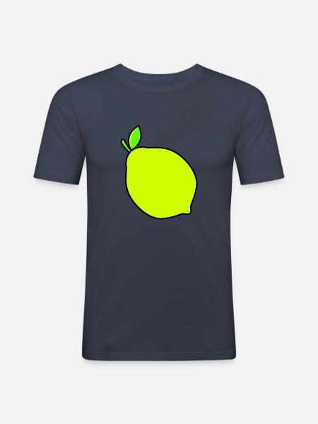 citron - T-shirt près du corps Homme - bleu marine