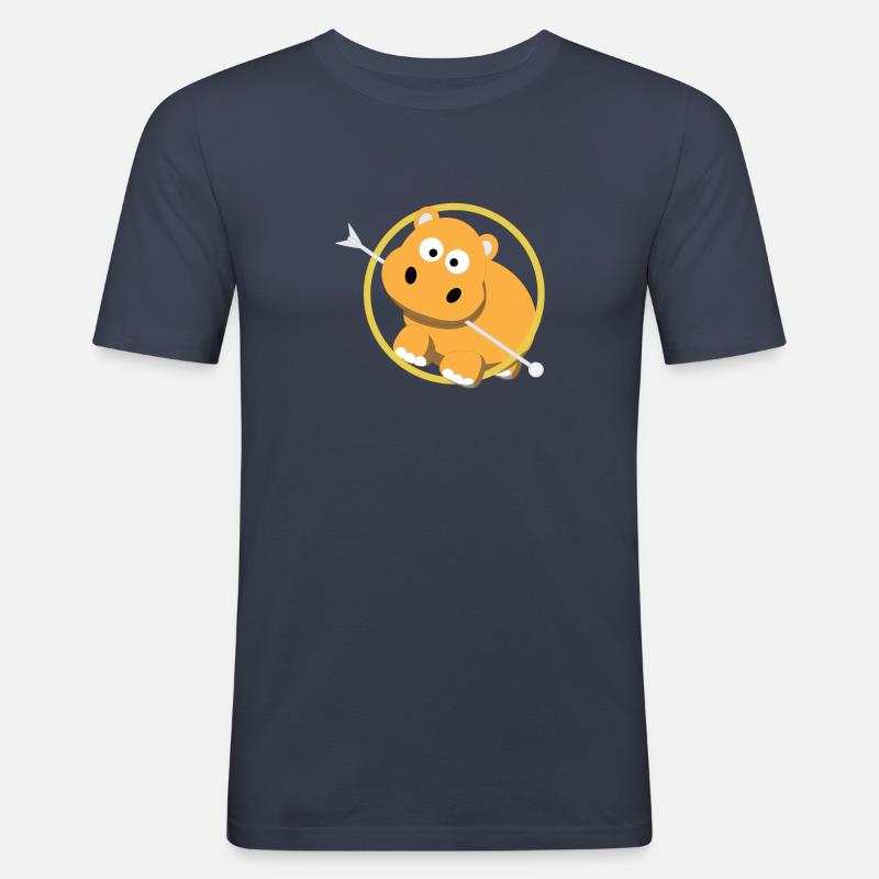 Nilpferd / Liebe / Kindershirt / Geschenk - Männer Slim Fit T-Shirt - Navy