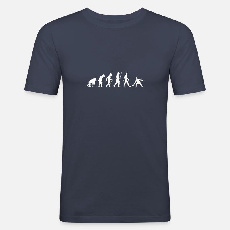 Table Tennis - Evolution - Development - Gift - Men's Slim Fit T-Shirt - navy