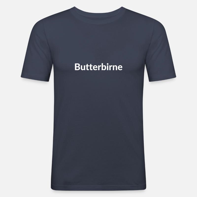 Butterbirne - Männer Slim Fit T-Shirt - Navy