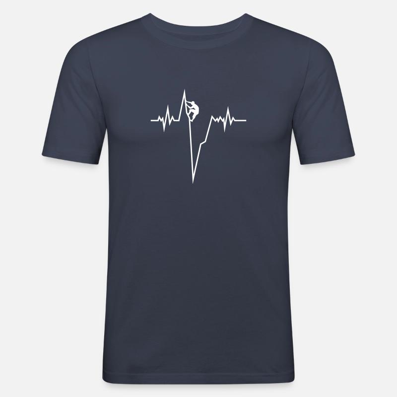Climbing Pulse - Männer Slim Fit T-Shirt - Navy