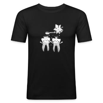 Healthy teeth - Men's Slim Fit T-Shirt - black - Front - Nik (191cm)
