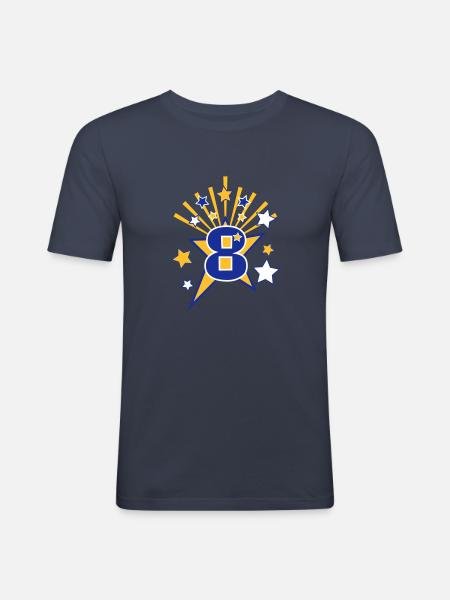 BirthdayStar 8 - Men's Slim Fit T-Shirt - navy