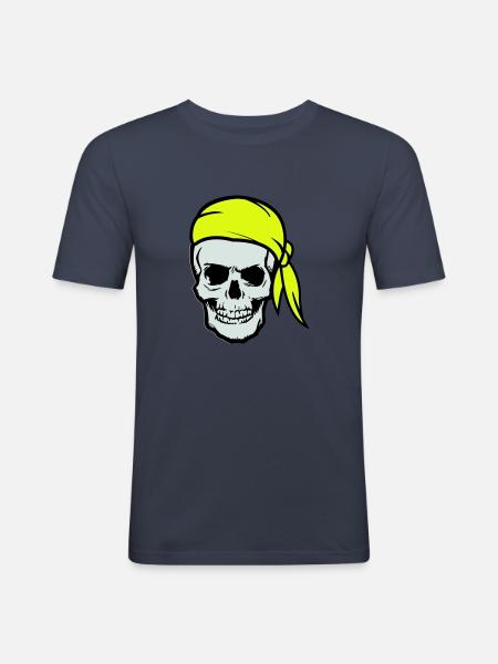 Skull Pirate Ahoy - Men's Slim Fit T-Shirt - navy