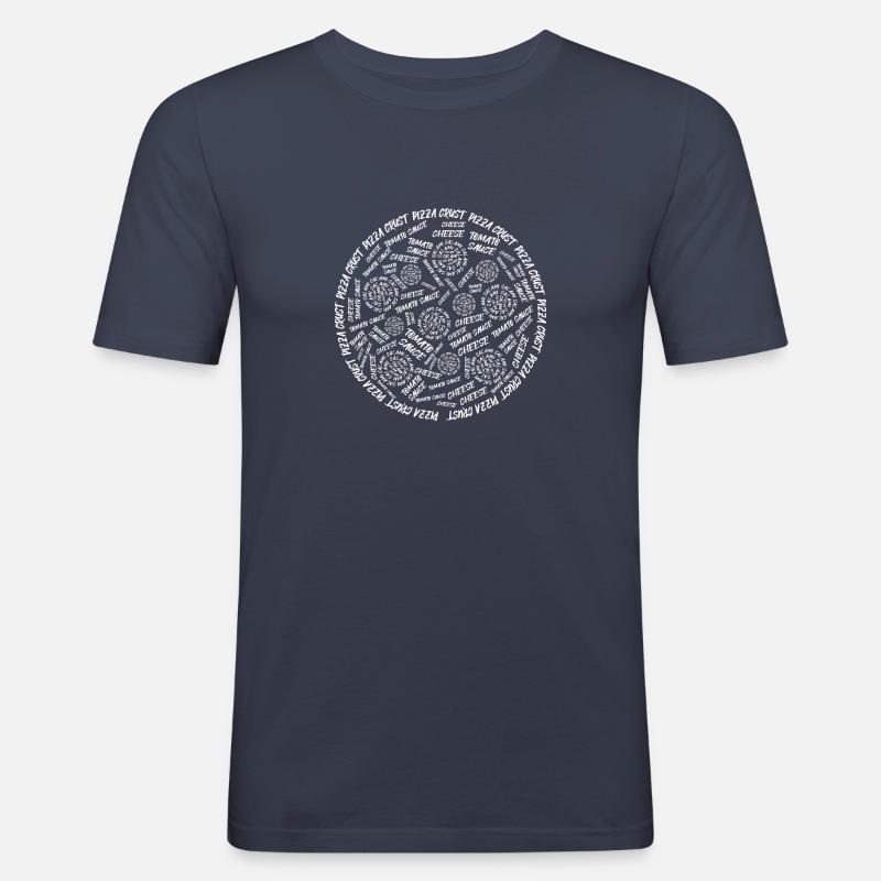 Pizza - Männer Slim Fit T-Shirt - Navy