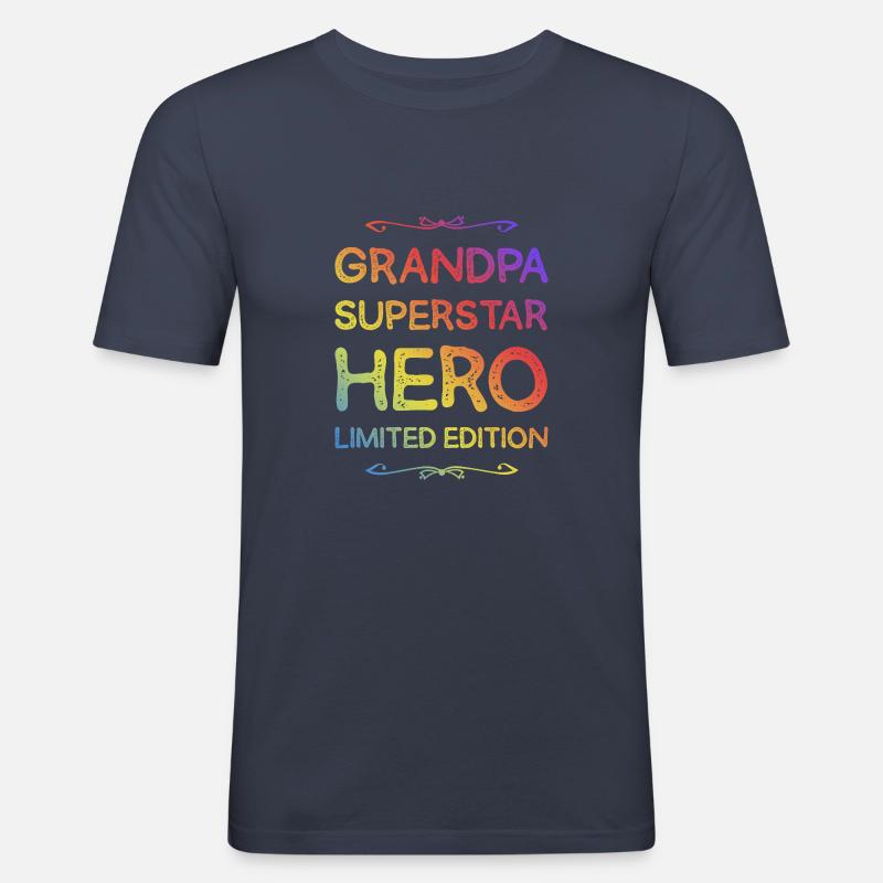 Bester Opa Held Spruch - Männer Slim Fit T-Shirt - Navy