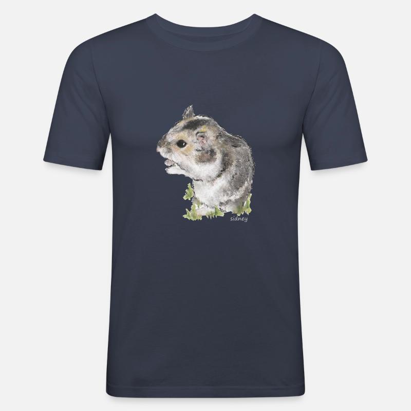 Wester Hamster - Männer Slim Fit T-Shirt - Navy