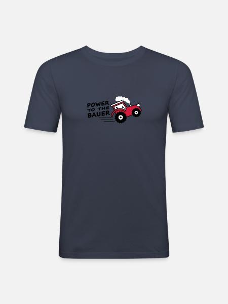 power_to_the_bauer - T-shirt près du corps Homme - bleu marine