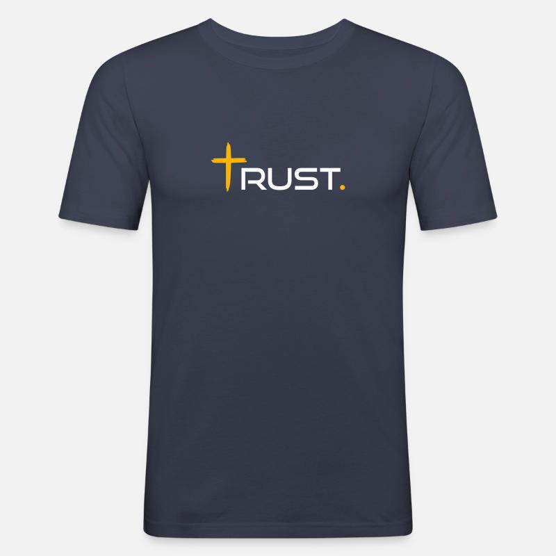 trust by csdesign - Men's Slim Fit T-Shirt - navy