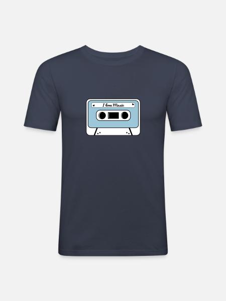 Kassette - Männer Slim Fit T-Shirt - Navy