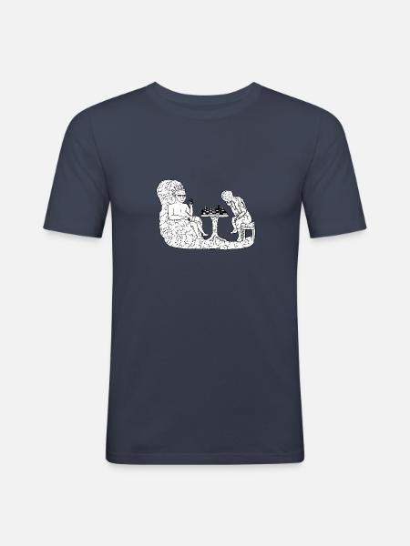 Internet Meme - Brainlet Chess Memes - Herre Slim Fit T-Shirt - marineblå