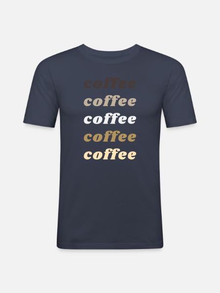 Kaffee - Männer Slim Fit T-Shirt - Navy