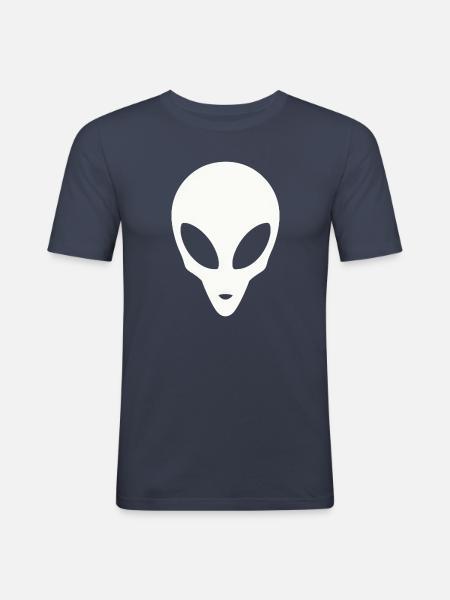Silhouette of an alien head - Men's Slim Fit T-Shirt - navy