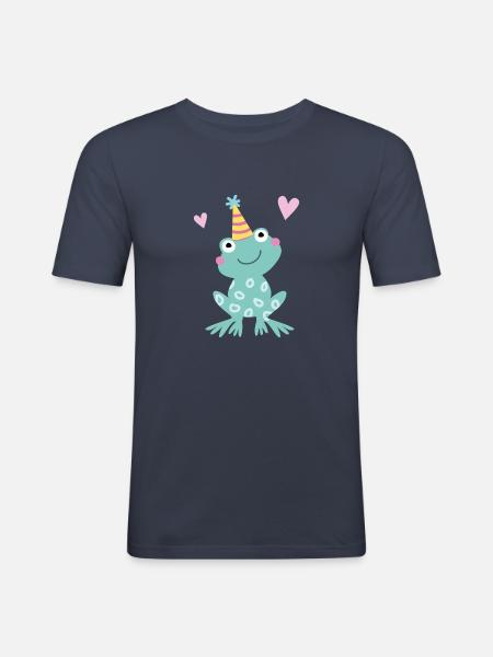 Happy Birthday little frog! - Men's Slim Fit T-Shirt - navy