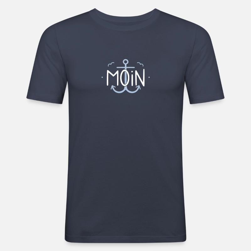 Moin Anker - Männer Slim Fit T-Shirt - Navy