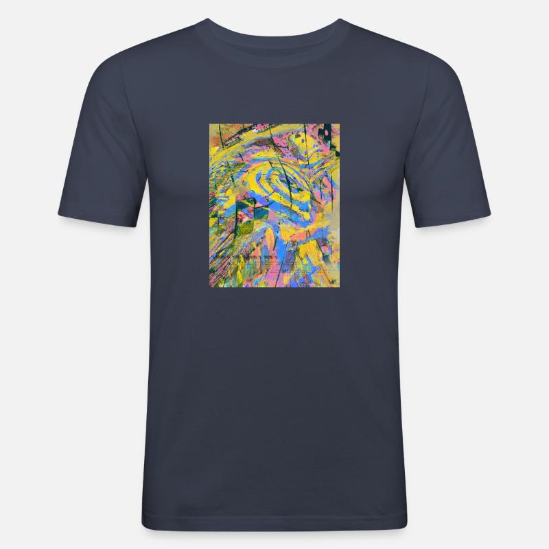 Noctis 1 abstraktes Farbdesign - Männer Slim Fit T-Shirt - Navy