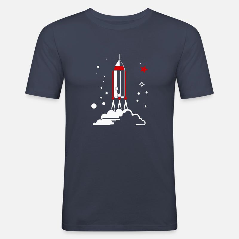 Fusée vectorielle - T-shirt près du corps Homme - bleu marine