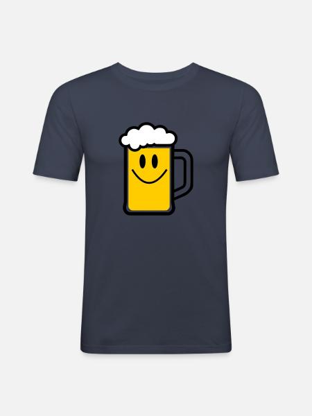 Beer face - Men's Slim Fit T-Shirt - navy