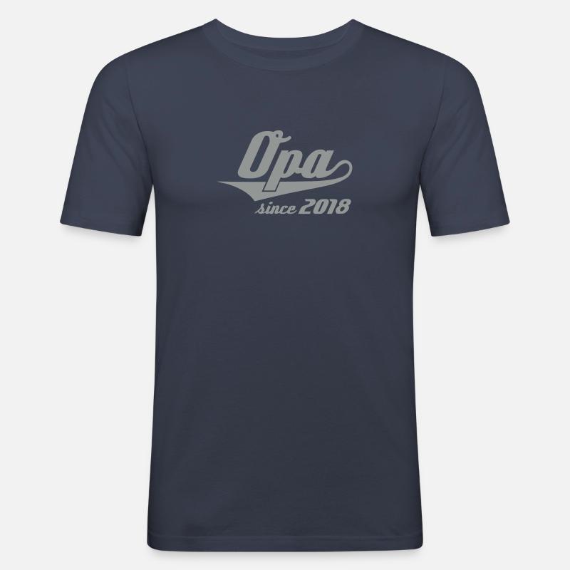 Opa since 2018 Swash - Männer Slim Fit T-Shirt - Navy