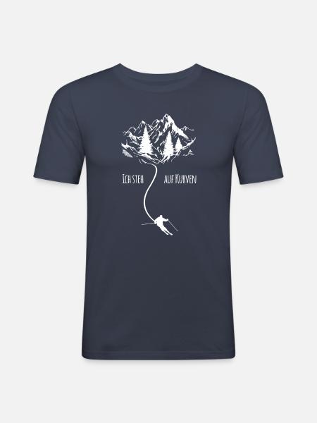 Skieurs - Après-ski - T-shirt près du corps Homme - bleu marine