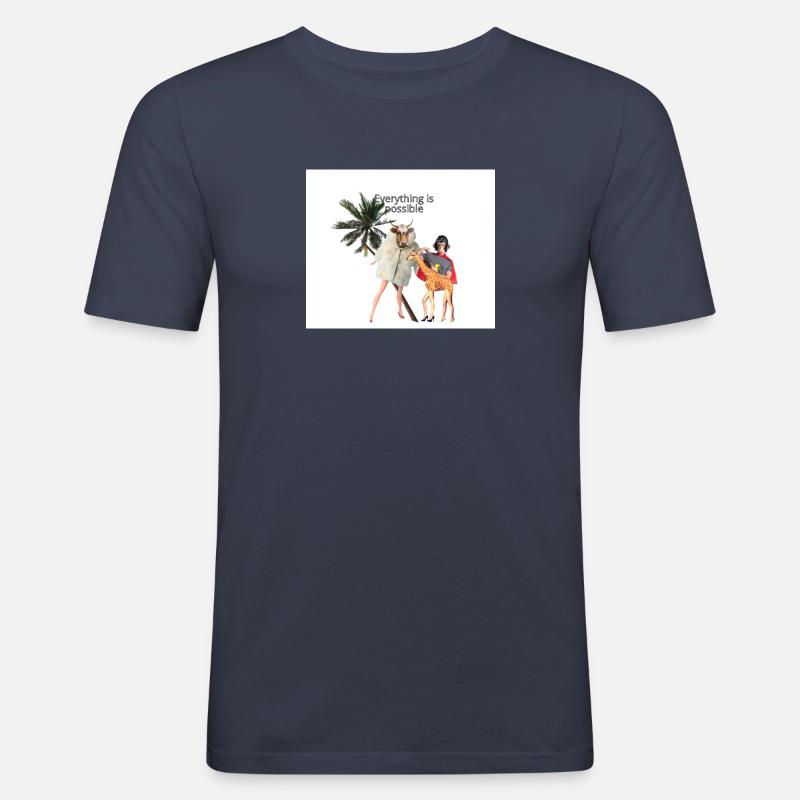 EVERYTHING IS POSSIBLE - Männer Slim Fit T-Shirt - Navy