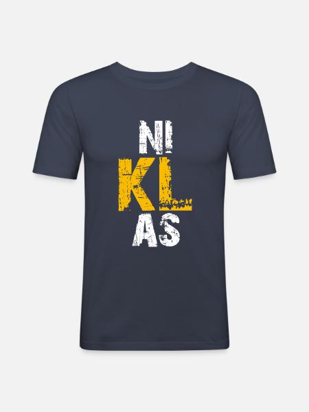 Niklas - Männer Slim Fit T-Shirt - Navy