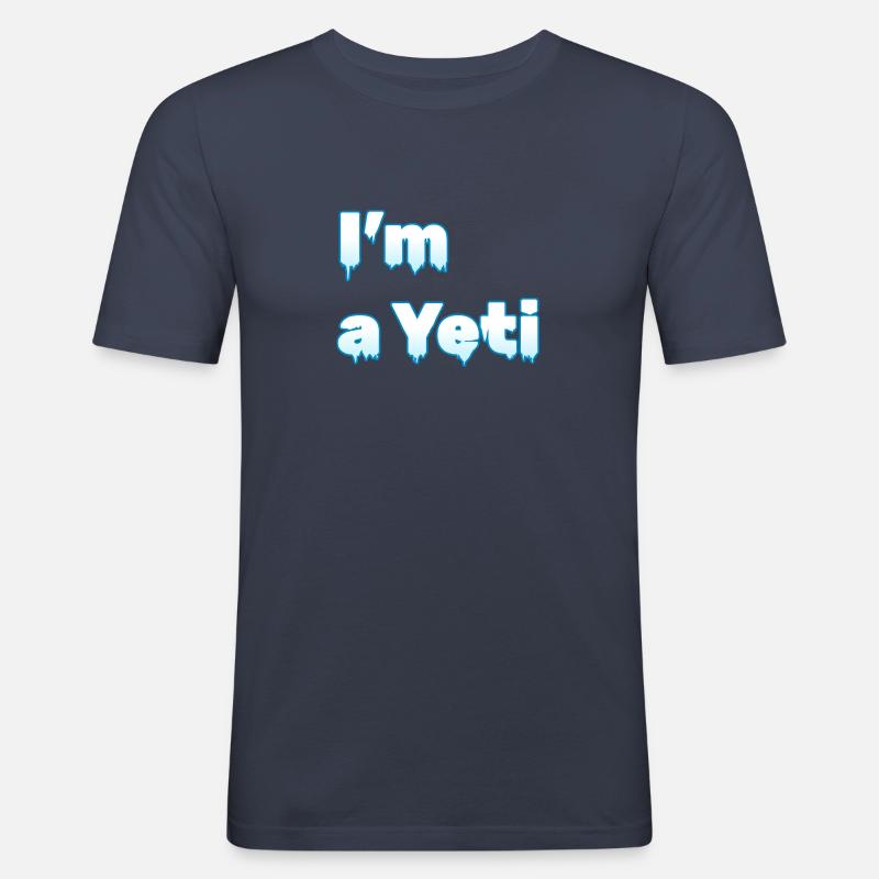 "Ich bin ein Yeti" | Eis-Design - Männer Slim Fit T-Shirt - Navy