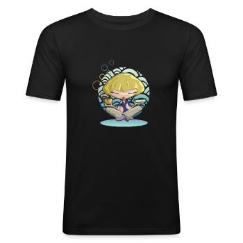 zen - T-shirt près du corps Homme - noir - Devant - Nik (191cm)
