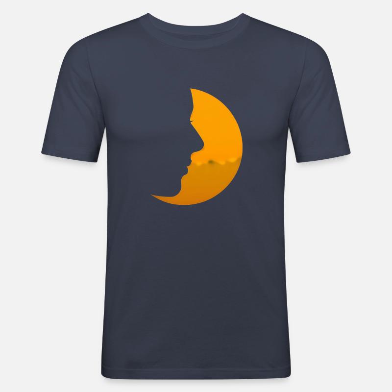 moon - Men's Slim Fit T-Shirt - navy