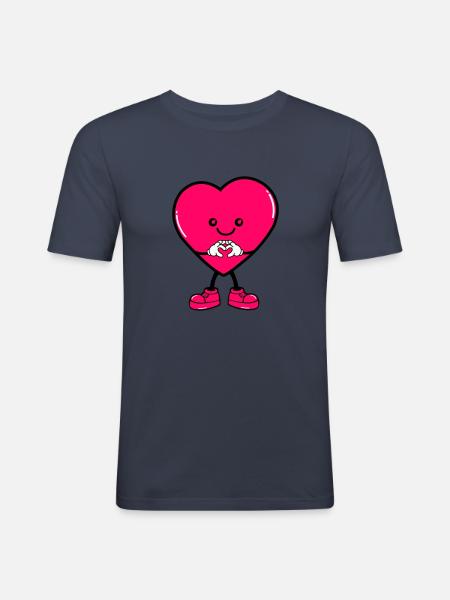 Heart Comic - Men's Slim Fit T-Shirt - navy