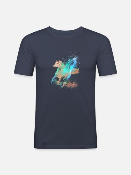 fliegendes pferd,pferd mit flügel,pferd,graffiti - Männer Slim Fit T-Shirt - Navy