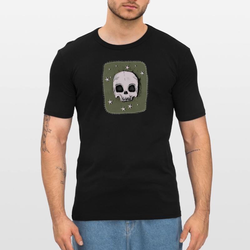 Skull Patch Men's Slim Fit T-Shirt