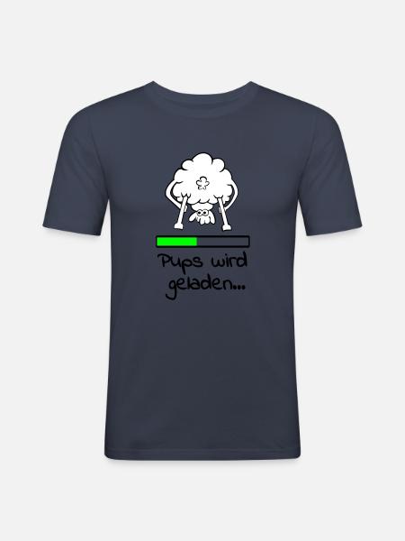 pups_geladen_2_3f - Men's Slim Fit T-Shirt - navy