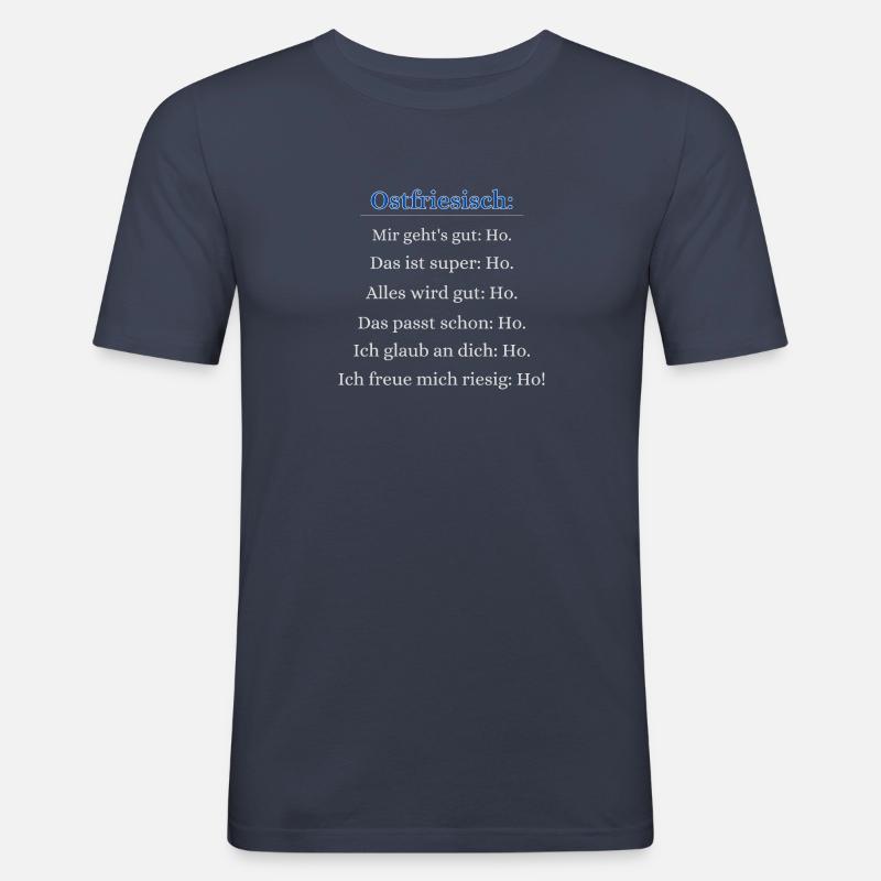 Ostfriesischstunde - Männer Slim Fit T-Shirt - Navy
